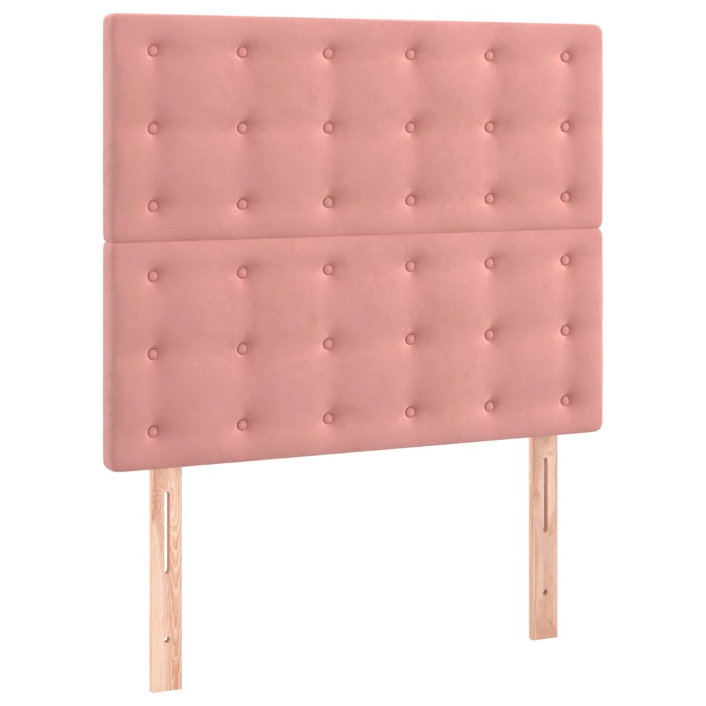 Kopfteile 2 Stk. Rosa 80x5x78/88 cm Samt